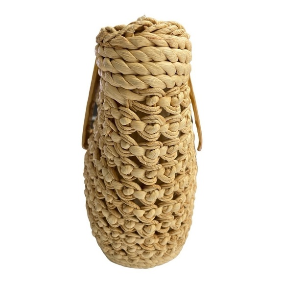 Vintage Straw Tote with Floral Needlepoint Patch and Wooden
Handles - Picture 2 of 9